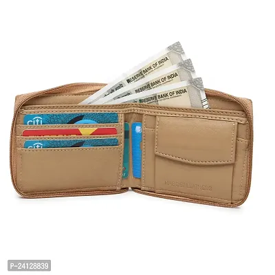 MAG BEE LEATHERS Artificial Leather Wallet for Mens- 02 Currency Compartments 02 Hidden Pocket Credit Card Slots (Beige)-thumb4