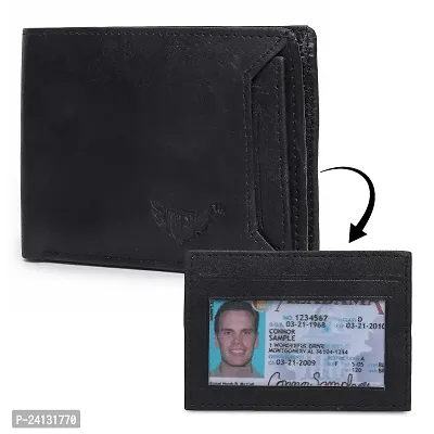 MAG BEE LEATHERS Artificial Leather Wallet for Mens- 02 Currency Compartments 02 Hidden Pocket 6 Credit Card Slots (Black)-thumb2