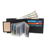 MAG BEE LEATHERS Brown Artificial Leather Wallet for Mens- 02 Currency Compartments 02 Hidden Pocket 8 Credit Card Slots (Black)-thumb1