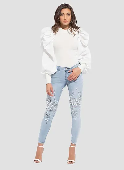 Trendy Cotton Blend White Top