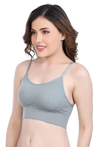 Stylish Multicoloured Cotton Blend Solid Bras For Women Pack Of 3-thumb1