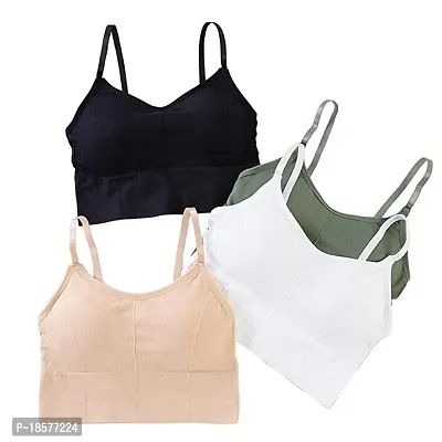 Stylish Multicoloured Cotton Solid Bras For Women Pack Of 4-thumb0