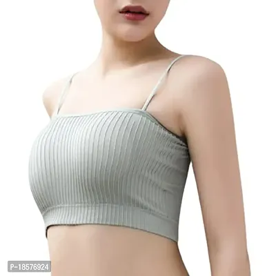 Stylish Grey Cotton Blend Solid Bras For Women Pack Of 1