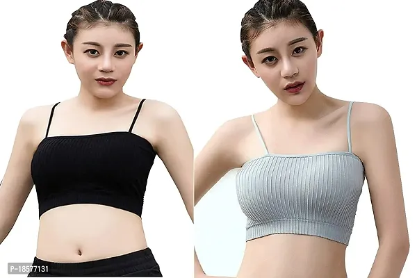 Stylish Multicoloured Cotton Solid Bras For Women Pack Of 2-thumb0