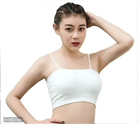 Stylish White Cotton Solid Bras For Women Pack Of 1-thumb0