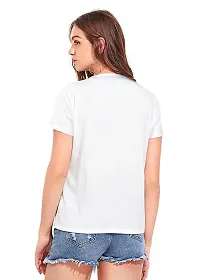 Elegant White Polyester Printed Tshirt For Women-thumb1