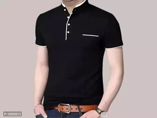 Stylish Fancy Cotton Solid T-Shirts For Men-thumb0