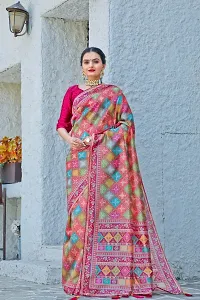 Stylish Multicoloured Cotton Silk Digital Print Saree With Blouse Piece For Women-thumb2