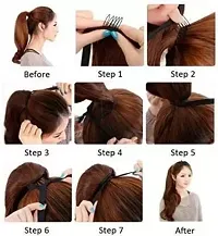 Natural Brown Straight Ribbon Ponytail Hair Extension-thumb2