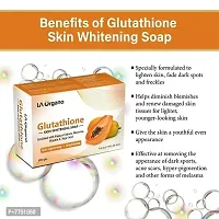 LA Organo Glutathione Papaya Skin Whitening Soap, with Vitamin E C for Skin Lightening Brightening, Kojic Acid, Dark Spot and Dead Skin Cell Removal, Fairness Soap For All Skin Type (Pack of 2)-thumb2