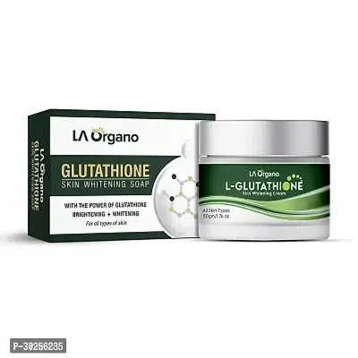 LA Organo Glutathione Cream, 50g  Glutathione Soap (Pack of 2)-thumb0