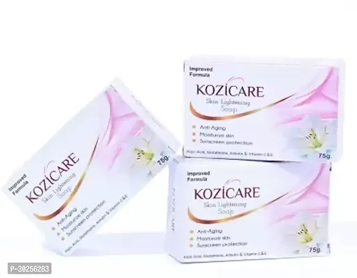 Kozicare Skin Lightening Soap Kojic Acid, Arbutin, Vitamins C  E, Glutathione, Suncreen  (3 x 75 g)-thumb0