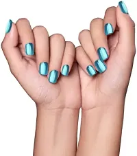 Renee Stick On Nails - MN 02 Blue  (Pack of 24)-thumb1