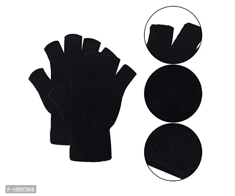 Generic Unisex Wool gloves(Winter Gloves_Black)-thumb3