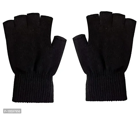 Generic Unisex Wool gloves(Winter Gloves_Black)-thumb5