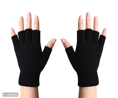 Generic Unisex Wool gloves(Winter Gloves_Black)-thumb0