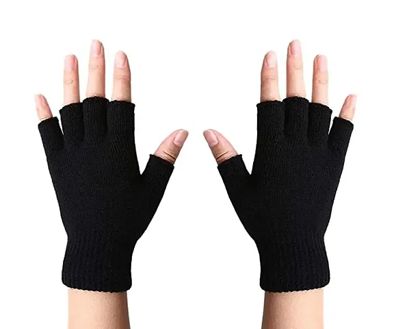 Generic Unisex Wool gloves(Winter Gloves_Black)