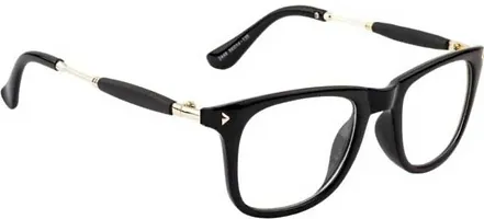 Crazywinks Black Frame Rectangular Sunglasses/Spectacle Frame for Men and Women (Clear Lens)