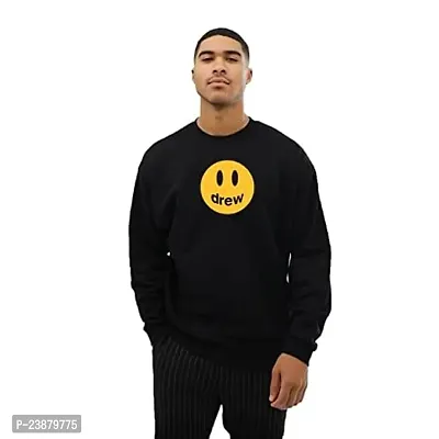 Stylish Black Cotton Printed Sweatshirts For Men-thumb0