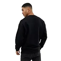 Stylish Black Cotton Printed Sweatshirts For Men-thumb1