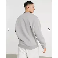 Stylish Grey Cotton Printed Sweatshirts For Men-thumb1
