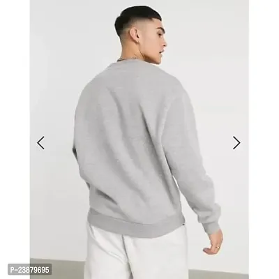 Stylish Grey Cotton Printed Sweatshirts For Men-thumb2