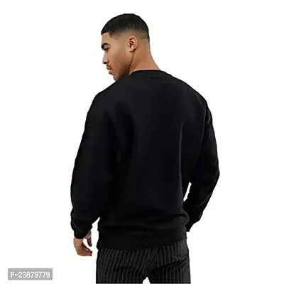 Stylish Black Cotton Printed Sweatshirts For Men-thumb2