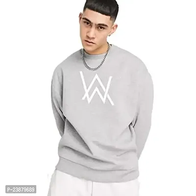 Stylish Grey Cotton Printed Sweatshirts For Men