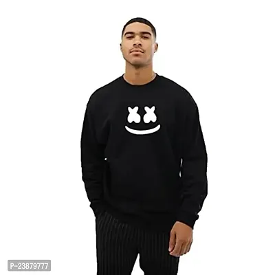 Stylish Black Cotton Printed Sweatshirts For Men