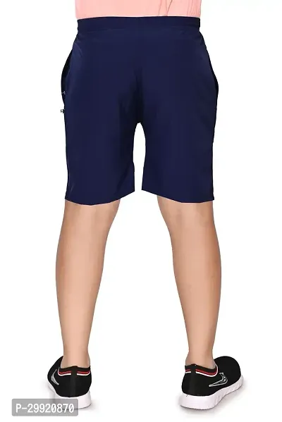 Elegant Blue Solid Nylon Shorts For Men-thumb4