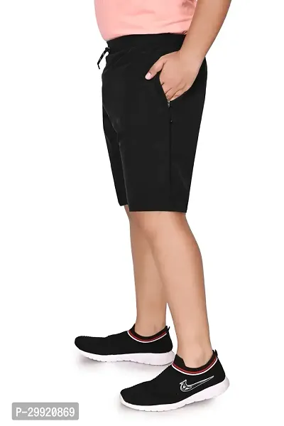 Elegant Black Solid Nylon Shorts For Men-thumb2