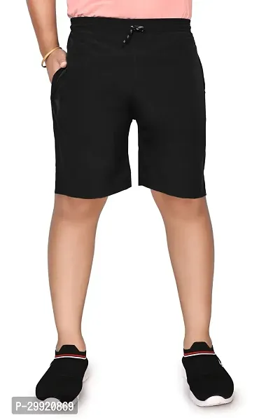 Elegant Black Solid Nylon Shorts For Men