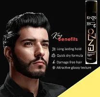 enzo Black Hair setting/Fixing spray long lasting with no greasy residue formula for Men and Women 420 ml-thumb1