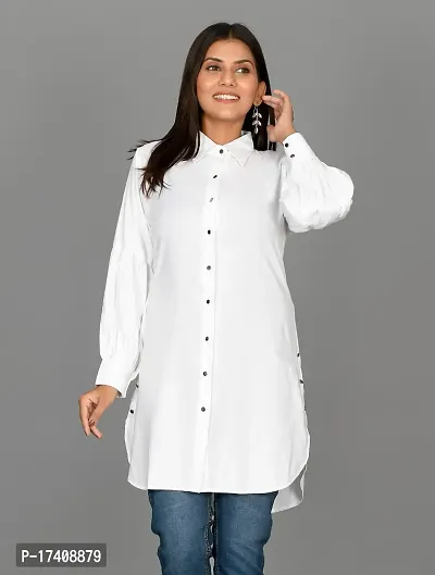 Women Slim Fit Solid Cotton Casual/Formal Shirts for Women Office Wear