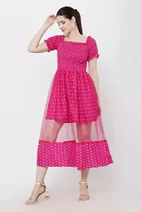 Classic Crepe Polka Dotted Dresses for Women-thumb2