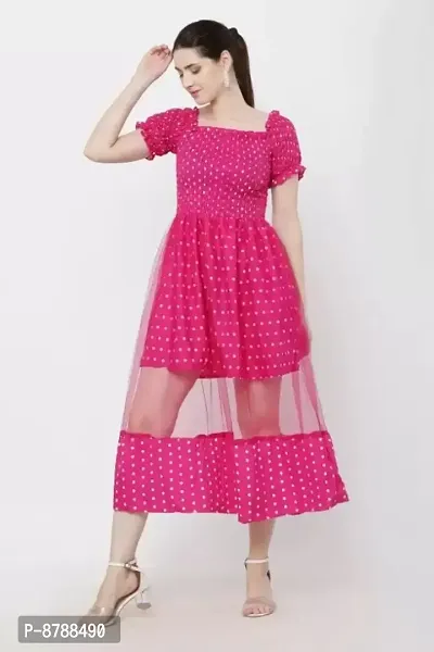 Classic Crepe Polka Dotted Dresses for Women-thumb3