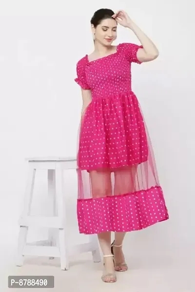 Classic Crepe Polka Dotted Dresses for Women-thumb4