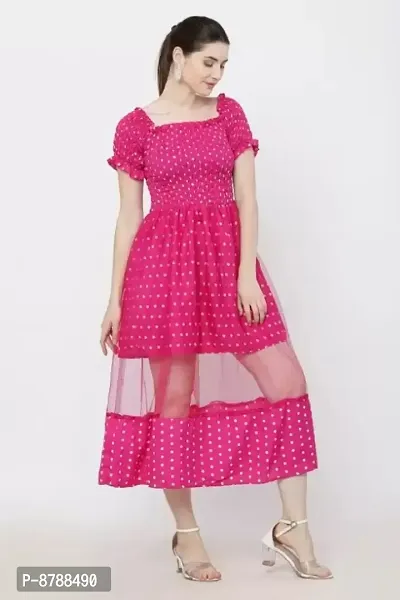 Classic Crepe Polka Dotted Dresses for Women-thumb5