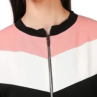 Pink white Black colorblock full tracksuit-thumb3