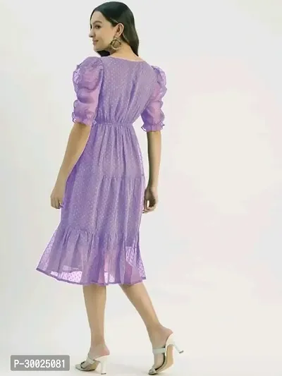 Gorgeous Lavender Georgette Dress For Women-thumb2