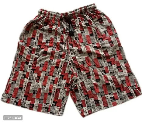 Elegant Red Cotton Blend Shorts For Boys