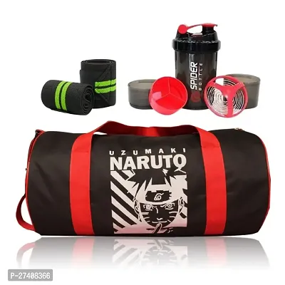 Polyester Duffel Gym Bag Shoulder Bag Gym Shaker Protein Sipper high Quality Gym wrist band red anime printed gym bags