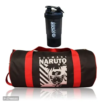 Anime printed Naruto Gym Bag Sports Bag Mens Gym Bag, and with Gym Shaker Protein Spider Sipper