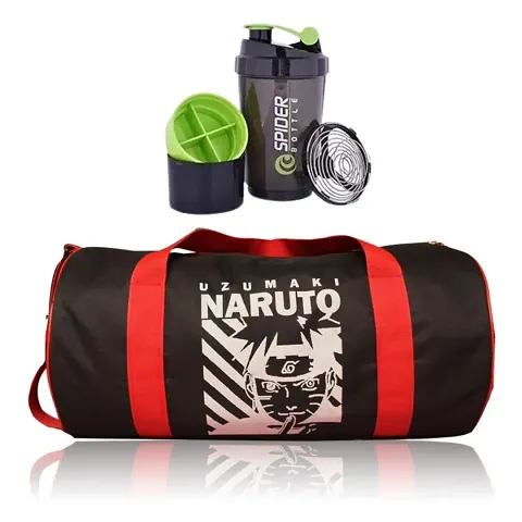 Anime Naruto Gym Bag Sports Bag Mens Gym Bag, and with Gym Shaker Protein Spider Sipper