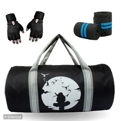 Anime printed Gym Bag Combo for Men Gym Bag with wrist support band Gym high quality Gym gloves