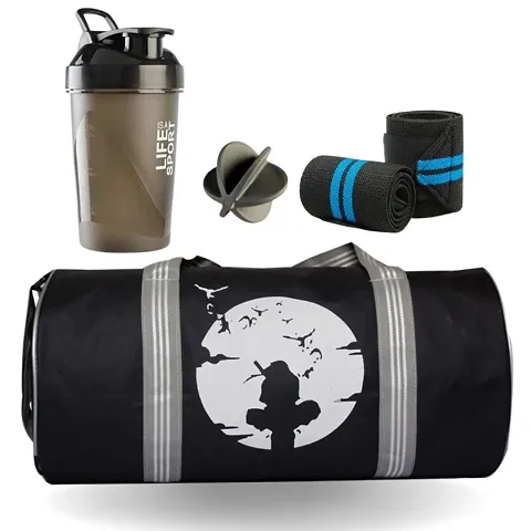 Anime Gym Bag Combo for Men Gym Bag with Gym Shaker Protein Life Sipper high quality Gym hand Gripper