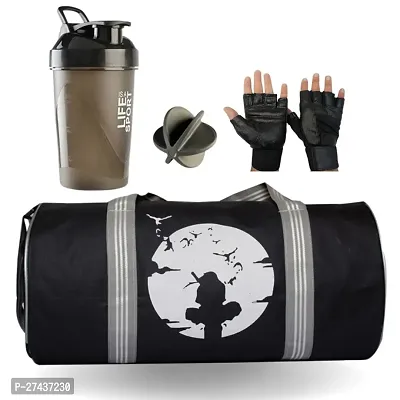 Anime printed Gym Bag Combo for Men Gym Bag with Gym Shaker Protein Life Sipper high quality Gym gloves