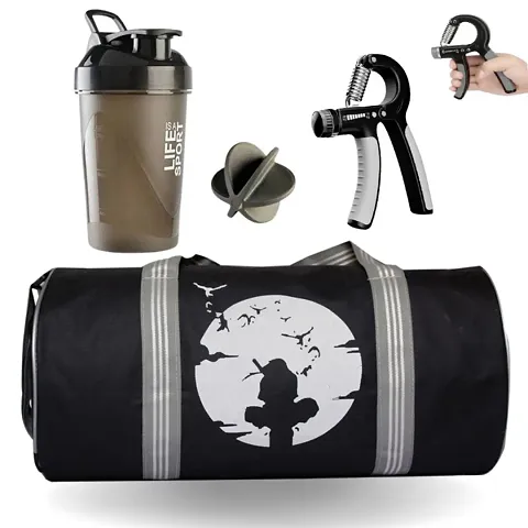 Anime Gym Bag Combo for Men Gym Bag with Gym Shaker Protein Life Sipper high quality Gym hand Gripper