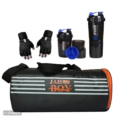 Gym Bag Shoe Compartment Shoulder with Gym Shaker Protein Sipper high Quality Gym Gloves