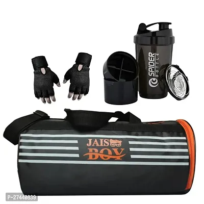 Gym Bag Shoe Compartment Shoulder with Gym Shaker Protein Sipper high Quality Gym Gloves